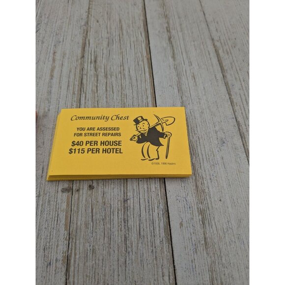 Community Chest And Chance Cards Monopoly Edition Game Replacement 1999 - Picture 2 of 6